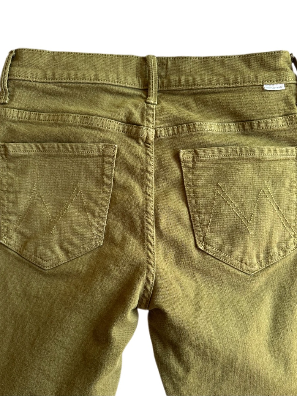 MOTHER The Insider Crop Step Fray Play Date Fir Green Jeans Size 28 - Picture 4 of 8